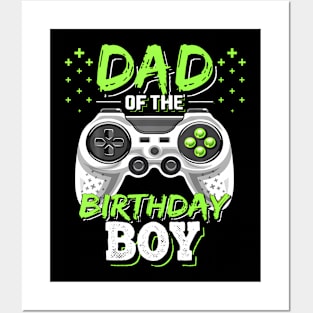 Dad of the Birthday Boy Matching Video Gamer Birthday Party Posters and Art